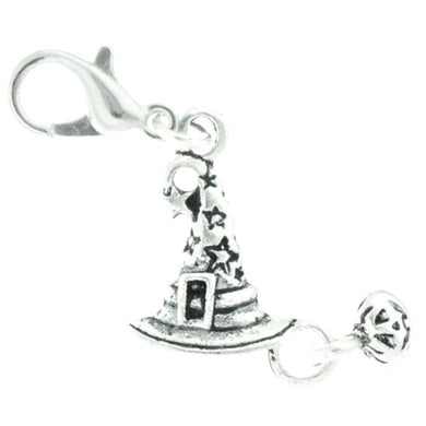 AVBeads Clip-On Charms Witch Hat Charm 40mm x 15mm Silver JWLCC28920